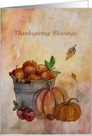 Autumn Apples and Pumpkins, Thanksgiving Blessings card