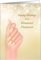 Happy Holidays for Manicurist card
