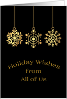 Gold Snowflake Christmas Ornaments, from All of Us card