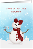 Merry Christmas Snowgirl, Customize Name card