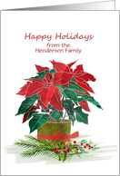 Happy Holidays Poinsettia Plant, Personalize card
