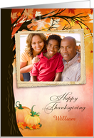 Autumn Tree Thanksgiving Photo Card, Customize card