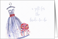 Wedding Gown Watercolor, Bridal Shower Gift card