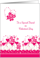 Happy Valentine Garden with Hearts for Special Friend card
