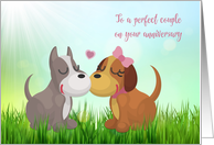 Cute Loving Dogs Wedding Anniversary card