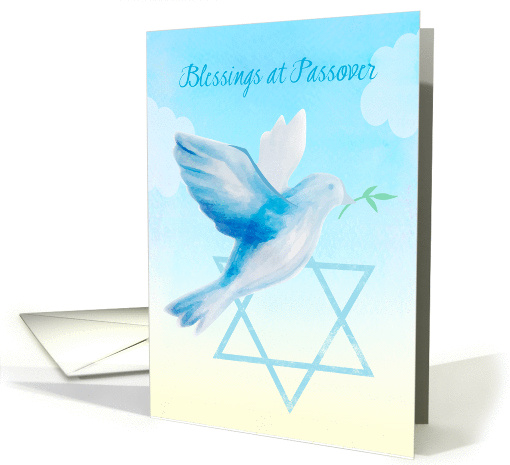 Passover Dove with Branch and Star of David card (1423420)