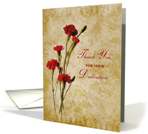 Red Carnations, Doctors' Day Thank You card (1423456)
