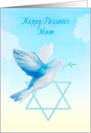Passover for Mom with Dove, Branch and Star of David card