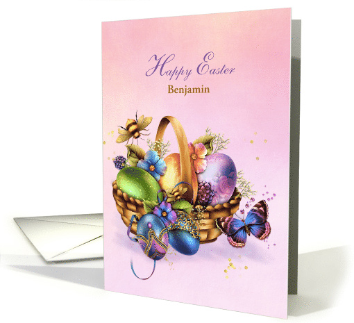 Elegant Basket of Eggs, Happy Easter Customize card (1426894)
