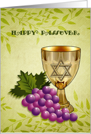 Passover Wine Goblet and Grapes card