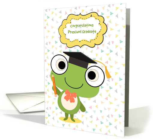 Congratulations Preschool Graduate with Cute Frog card (1433978)