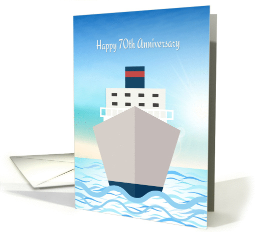 70th Anniversary Congratulations with Cruise Ship card (1435536)