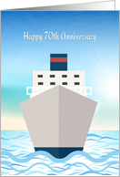 70th Anniversary Congratulations with Cruise Ship card
