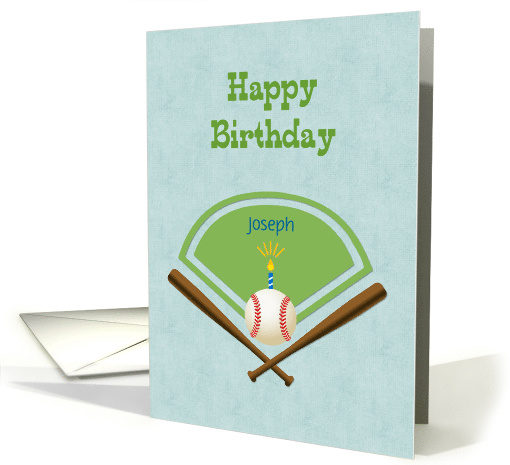 Happy Birthday with Baseball Theme, Customize card (1435594)