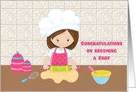 Congratulations New Job as Chef, Female Baking card