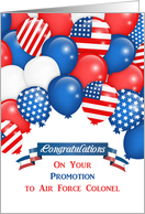 Congratulations Air Force Colonel Promotion with Patriotic Balloons card