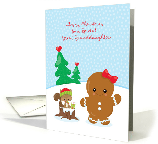 Great Granddaughter Christmas Gingerbread Girl card (1451340)