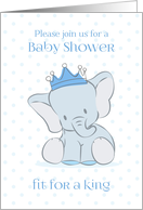 Boy Baby Shower Invitation Royal Elephant with Crown card