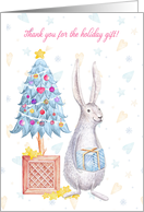 Thank You for Holiday Gift with Rabbit card
