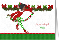 African American Christmas Fairy Customize Relationship for Girl card