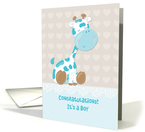 Baby Boy Congratulations Blue Giraffe card (1461288)