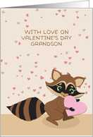 Grandson Valentine’s Day Raccoon card