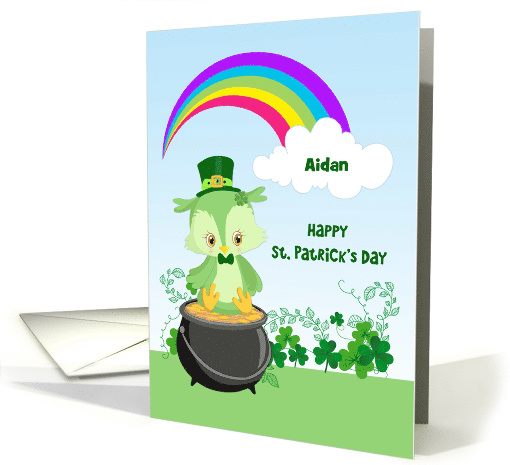 Personalized St. Patrick's Day Owl for Boy card (1463126)