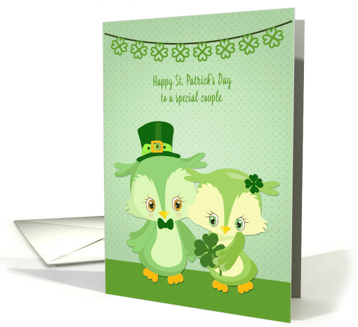 Special Couple St. Patrick's Day Owl Pair card (1463968)