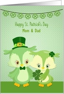 Customizable St. Patrick’s Day Owl Couple Parents card