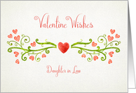 Daughter in Law Valentine’s Day Scrolled Hearts card