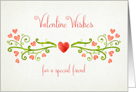 Special Friend Valentine’s Day Scrolled Hearts card