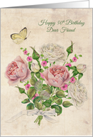 Dear Friend 50th Birthday Vintage Roses card