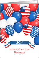 Son Fourth of July Birthday Balloons card