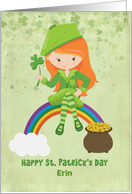 Personalized St. Patrick’s Day Girl Rainbow Erin card