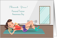 Personal Trainer Awareness Day Woman at Gym card