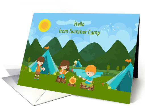 Hello from Summer Camp Children Camping card (1473986)