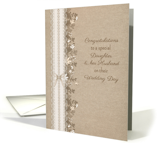 Congratulatons to Daughter & Husband Rustic Wedding card (1476464)