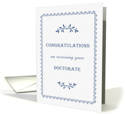 General Congratulations Doctorate Blue Decorative Frame card (1476796)