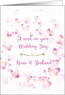 Wedding Congratulations Niece & Husband Pink Hearts card