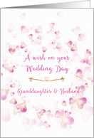 Wedding Congratulations Granddaughter & Husband Pink Hearts card