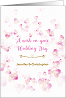 Customized Names Wedding Congratulations Pink Hearts card