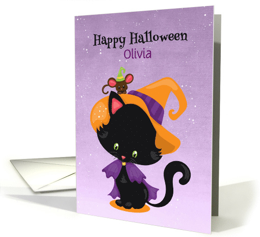 Halloween Kitty with Witch Costume Customize card (1484184)