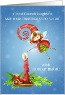 Great Granddaughter Christmas Fairy and Holiday Candle card