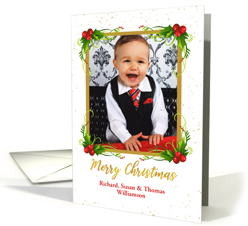 Holiday Holly Christmas Photo card (1487640)