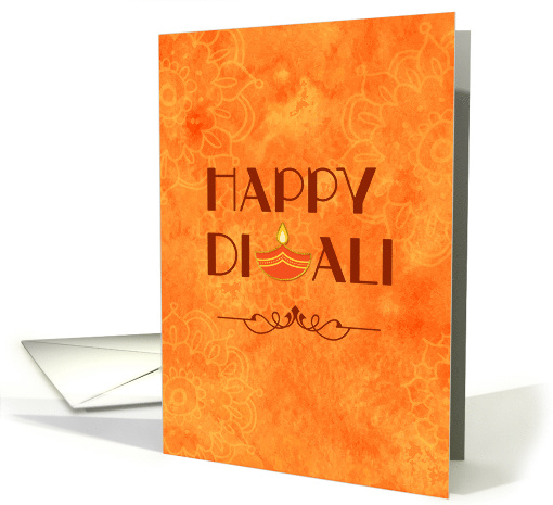 Diwali Floral with Diya card (1492824)