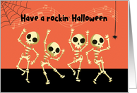 Dancing Humorous Halloween Skeletons card
