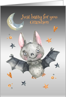 Cute Halloween Bat for Grandson card