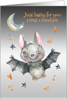 Cute Halloween Bat for Great Grandson card