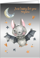 Cute Halloween Bat for Nephew card