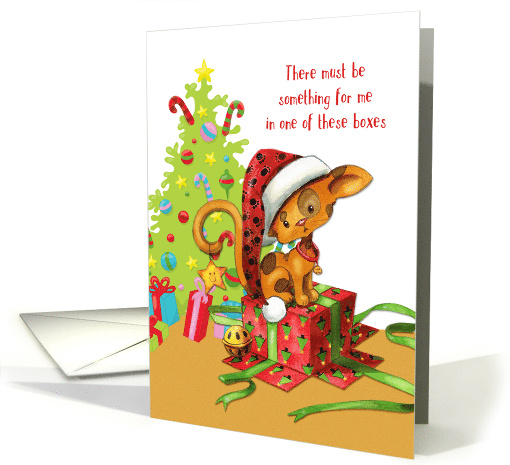 Christmas Cat with Gifts and Tree card (1496962)